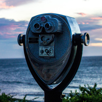 Coin operated binoculars