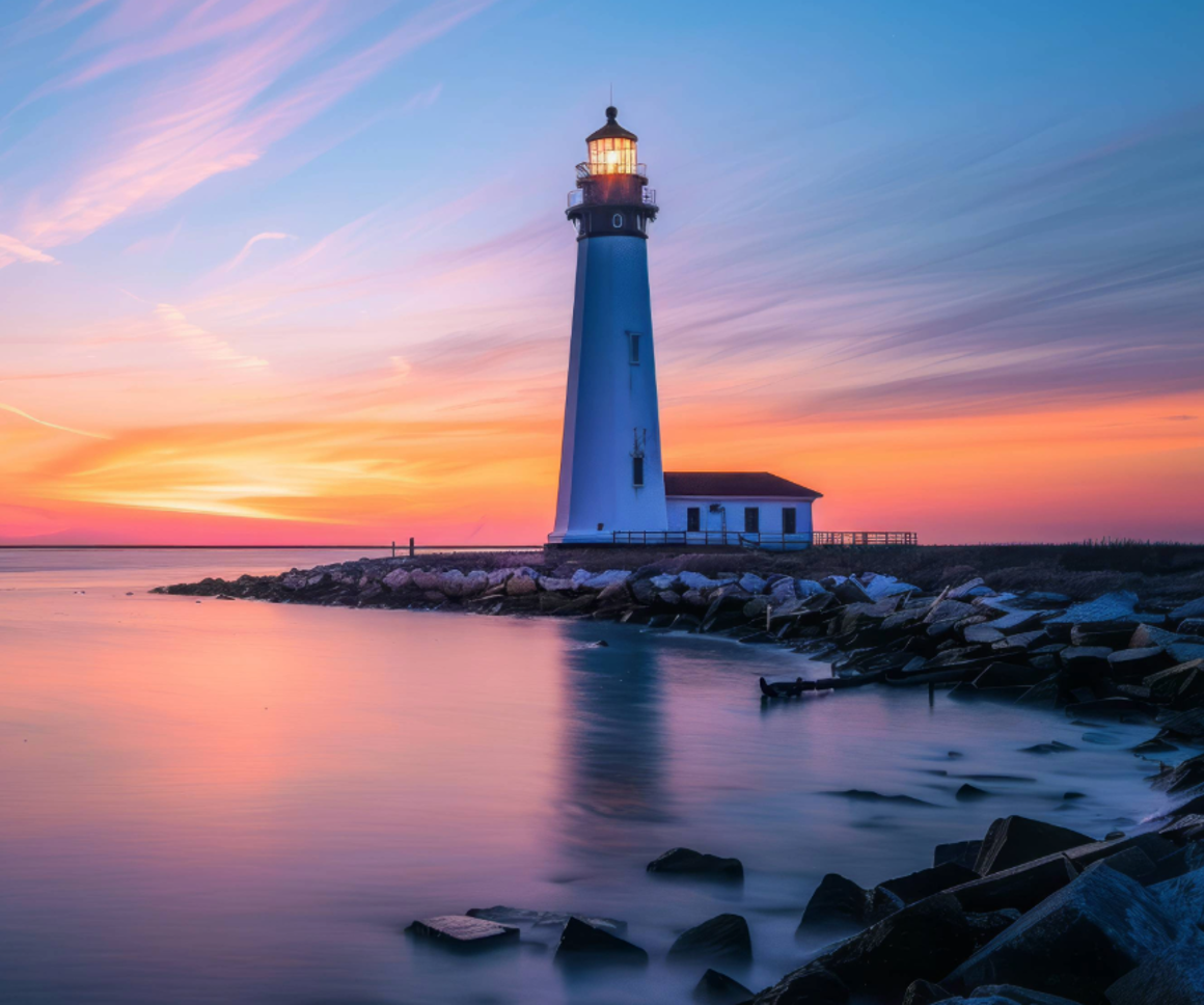 Lighthouse at sunset
